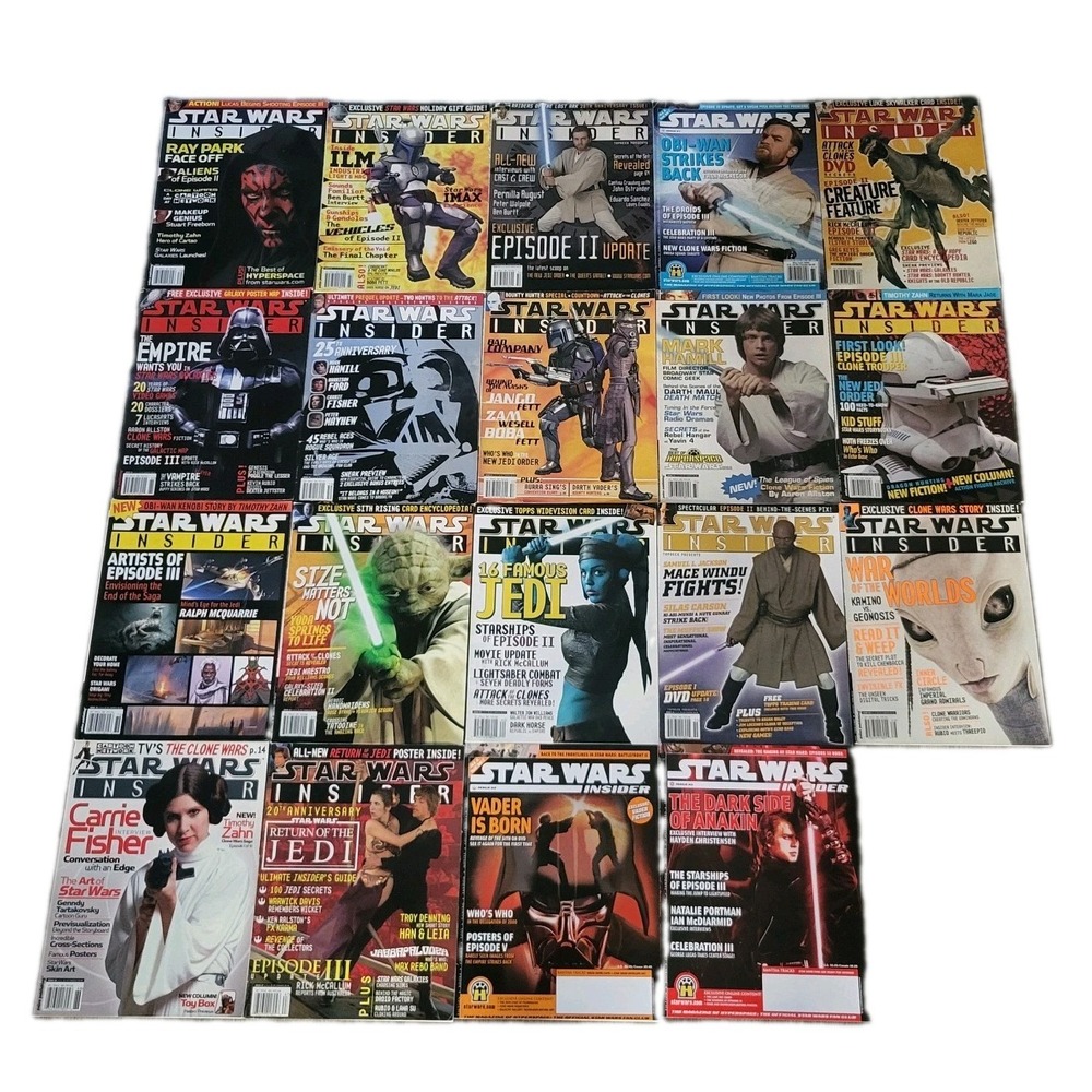 Star Wars Insider Magazine Lot Of 19 Mandalorian Boba Fett Darth Vader Anakin